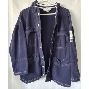 Vintage Vittadini Sport Womens Fisherman Jacket Size LG 100 Cotton Hong Kong‎